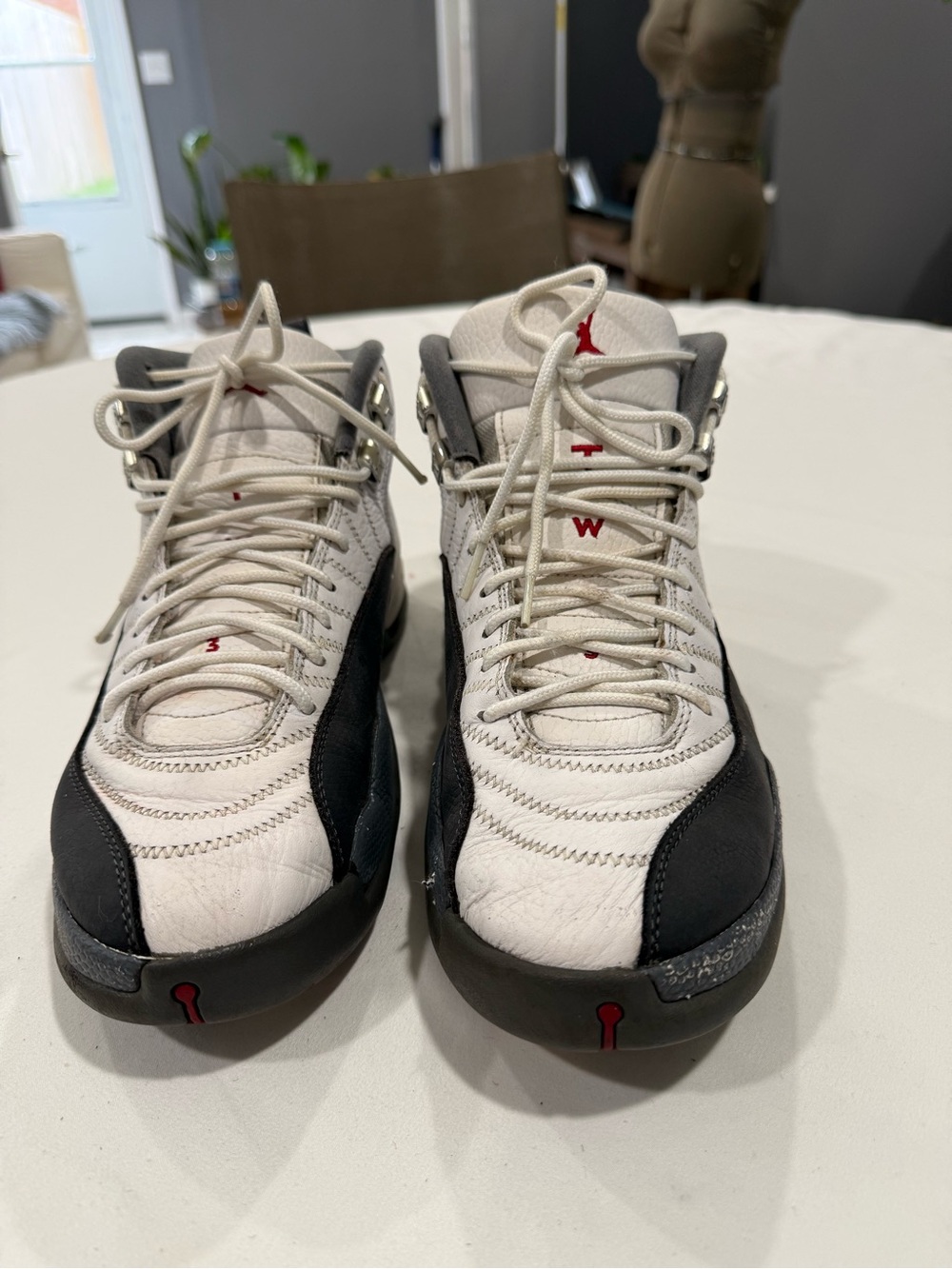 Air Jordan 12 Retro White Dark Grey Gym Red 2019- 130690-160 Men- Size US 10